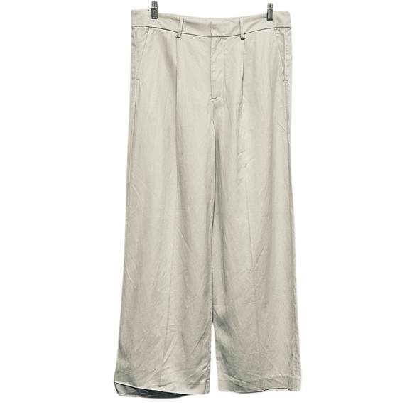 NEW MADEWELL The Slouchy Straight Pants Pleated Wide Leg Slacks in Stone Size 12 - Picture 5 of 9